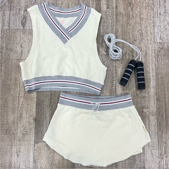 🎾 BNWT Free People Match Set Two Piece Outfit 🎾 Size Small MSRP $128 Ivo… - Picture 13 of 14